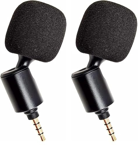 RUITROLIKER 3.5MM Adjustable Microphone Mini Microphone Compatible for PS4 Xbox One PS5 Games Controller phones, laptops, iPad tablets (Pack of 2)
