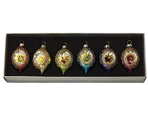 Heaven Sends 6 Multicolored Hanging Ornaments Box Set - Retro Oval Shaped - Unscented - Christmas & Celebratory Occasions