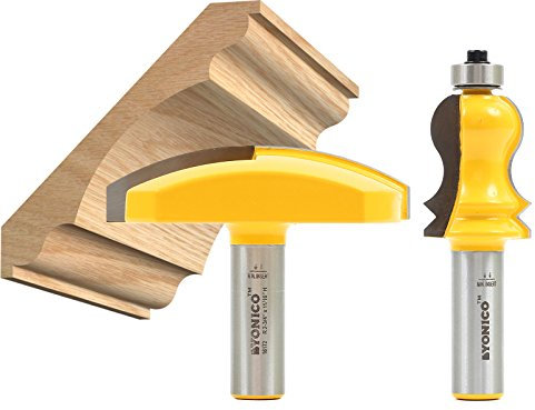 Yonico Crown Cap Molding Router Bits Set Elaborate 2 Bit 1/2-Inch Shank 16214