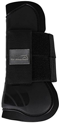 QHP Gamaschen Hartschalengamaschen Pferdeschutz 3 Verschiedene Größen 13 (Full, schwarz)