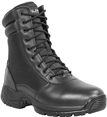 LA Police Gear LAPG Men's Core 8 Side-Zip Work Boots, Black, 13-Standard