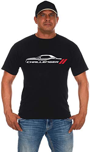 JH Design Group Herren T-Shirt Dodge Challenger Car, kurzärmlig, Rundhalsausschnitt, Schwarz - Schwarz - X-Groß