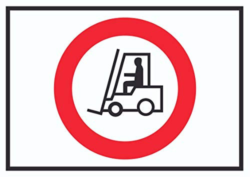 HB-Druck Gabelstapler Durchfahrt verboten Symbol Schild A2 Rückseite selbstklebend