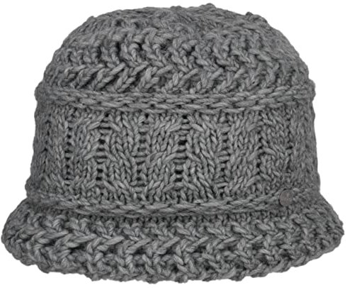 LIERYS Classico Strickhut Damen Glockenhut mit Schurwolle Made in Germany Herbst Winter grau One Size