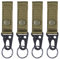 Azarxis Taktischer Schlüsselanhänger, Gürtelclip, Gürtel karabiner, Molle-Gurtband für Bergsteigen Camping Wandern (Army Green - 4 Stück)