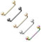 Paula & Fritz® Oberflächen-Piercing Surfacepiercing Barbell 90 Grad Schlangenaugen Chirurgenstahl 16mm Stab-länge 1,2 mm Stab-Dicke Set Silber Bar