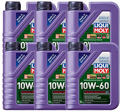 ILODA 6X Original Liqui Moly 1L Synthoil Race Tech GT1 10W-60 Motoröl Motorenöl Oil Öl 1390