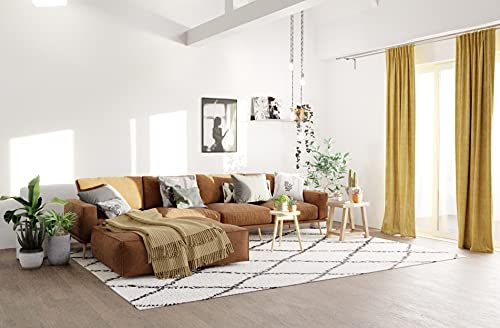Homing gelb Safran | Vorhang Wohnzimmer Schlafzimmer| modern 140x245cm | weicher Stoff, 5499-48