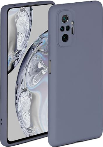ONEFLOW Funda Blanda Compatible con el Xiaomi Redmi Note 10 Pro, Funda de Silicona con Borde Elevado para protección de Pantalla, Doble Capa, Funda Suave para teléfono, Color Azul Mate Gris