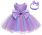LZH Baby Girls rüschen Spitze Backless mit Headwear, Bowknot Blume Kleider Pageant Party Hochzeit Violett
