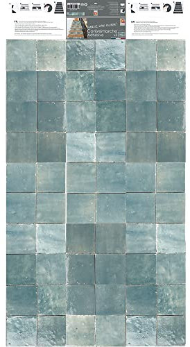 Adhésif Autocollant Contremarche Gris Bleutée 19,5x100cm pour Carrelage Zellige Petits Carreaux x3