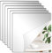 DRERIO 6Pcs Self Adhesive Mirrors Sheets 20 x 20cm Thickened Acrylic Mirror Tiles Adhesive 2mm Wall Adhesive Mirror Square Acrylic Mirror Large High Clear Mirror for Bathroom, Bedroom, Door etc