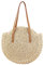 Anawakia Sac De Paille Rond Sac de Plage d'été pour Femme en Rotin Bandoulière à Porter à l'épaule (Beige)