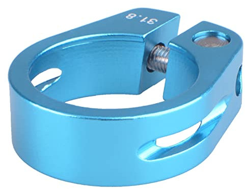 TRIWONDER Fahrrad Sattelkloben 25,4/28,6/31,8/34,9 mm, Sattelklemme Schnellspanner Sattelstütze Sattelstützenklemme für MTB und Rennrad (Blau - 31.8mm)