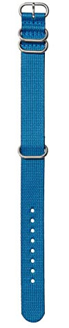 Nixon NATO Wechselarmband für Uhren mit 20 mm Abstand aus recyceltem Kunststoff in der Farbe Marineblau/Blau mit Schnalle und Beschläge aus Edelstahl, BA004-3391-00