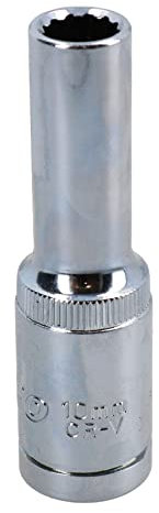 10mm 1/2in Drive Double Deep Long Reach Metric Socket 12 Point Sided Bi-hex