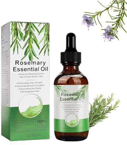 Rosemary Essential Oil, Hair, Natural Pure Growth & Skin Care, Organic for Aromatherapy, Massage and Diffusers - 60 ml