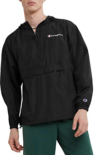 Champion Veste Stadium entièrement zippée pour homme - Coupe-vent et imperméable, Petit logo noir, 4X-Large grand