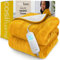 Cosi Home Heizdecke 180x130 cm - Elektrische Wärmedecke mit Abschaltautomatik, Überhitzungsschutz, Waschbar, Kuscheliges Sherpa & Fleece, 10 Heizstufen mit digitaler Fernbedienung - Senfgelb