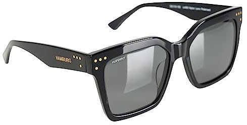 Sonnenbrille mit UV-Schutz - modisches Design - leicht und robust (Schwarz) oversize