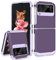Coolden for Samsung Z Flip 3 Case with Hinge Protection Dual Layer Hard PC Soft TPU Bumper Full Body Shockproof Heavy Duty Protective Phone Cover for Samsung Galaxy Z Flip 3 Case (Purple)