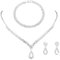 TOEECY Parure Bijoux Mariage Entrelacé Cristal Brillant Collier Bracelet Boucles D'oreilles Pendantes Femme Cérémonie