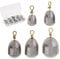 Conskyee Fishing Weights 5 Sizes Sea Fishing Iron Sinker Weights Kit 4g 7g 10g 14g 20g, Bass Casting Metal Fishing Sinker with Storage Box for Saltwater Freshwater Fishing Terminal Tackle, 20 Pcs