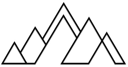 NORTH KAISER Berg Wand Kunst | Minimalistische Wanddekoration | Metall wandschild mit Hügeln | Metalldekor mit Bergen | Geometrische Metallkunst | Natur Heimdekoration (Schwarz, 35 x 14 cm)