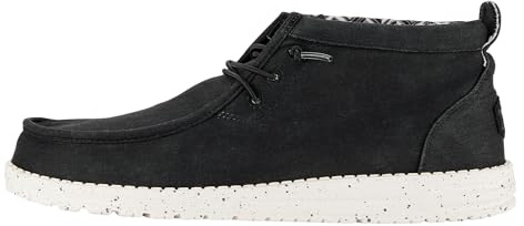 Hey Dude Wally Mid Canvas Herren - Slip-On Schuhe - Ankle Boots, Black/White, 47