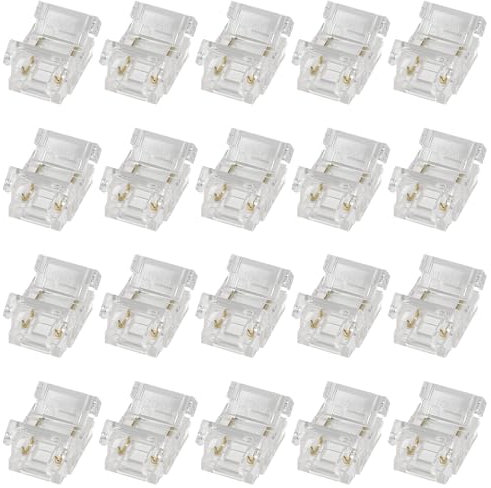 DORHEA 10Pcs 4 Pin RGB to Wire LED Light Strip Connectors 10mm Waterproof LED Adapter Connectors Transparent LED Light Strip Connectors for 3528 5050 RGB LED Light Strips Connector