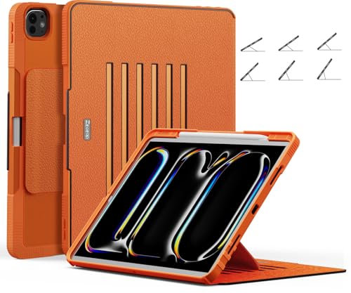 ZtotopCases Mehrfachwinkel Hülle für iPad Pro 12.9 Zoll 6th/5th/4th Gen 2022/2021/2020, Magnetisch Schutzhülle mit Stifthalter, Stoßfest Sturzfest Hülle, Automatischem Schlaf/Aufwach, Orange Farbe