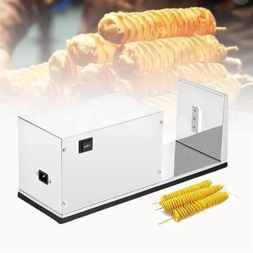 Máquina cortadora de patatas, cortadora en espiral eléctrica de 50 W, cortadora de patatas, cortadora de patatas torcidas, cortadora de patatas Tornado, máquina cortadora en espiral, patatas fritas