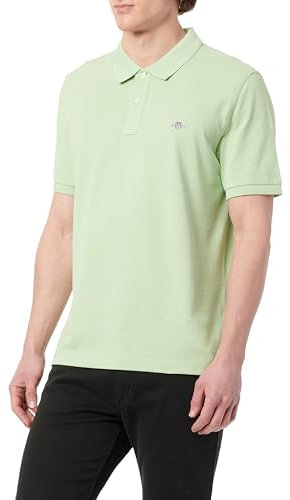 GANT Herren REG Shield SS Pique Polo Polohemd, Strong Green, L