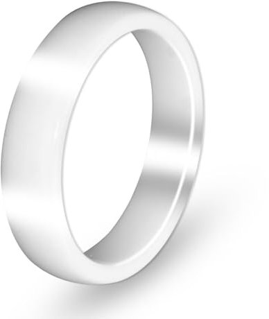 Soul-Cats Keramikring klassisch weiß schlicht & glatt Band Ring Partnerring Damen Herren, Ringgröße:62 (19.7)