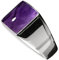 Solid 925 Sterling Silver Ring for Men, Natural Amethyst 12MM Gemstone Signet Ring, Unique Handcrafted February Birthstone Ring