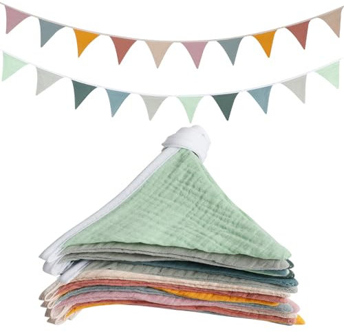 AiQInu 2 Stück Bunt Wimpelkette Kinderzimmer, Girlande Kinderzimmer Deko zum Aufhängen, Mädchen Jungen Kinderzimmer Deko für Babybett, Kinderbett, Party, Geburtstag, Hochzeit