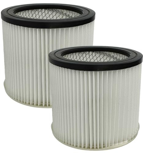 vhbw 2x Faltenfilter kompatibel mit Scheppach NTS30 Premium Nass- & Trockensauger - Patronenfilter, Schwarz Weiß