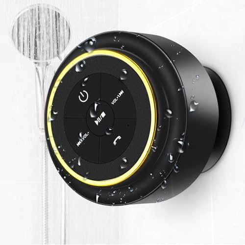 TDLIRH Altavoz de ducha Bluetooth, altavoz portátil impermeable con ventosa, altavoz inalámbrico para exteriores, piscina, camping, playa, senderismo, kayak, gran regalo para hombres y mujeres