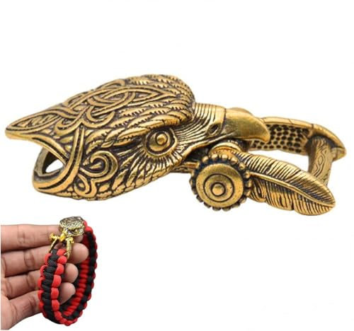 Muteitt Retro Messingperle Paracord Schäkel Schnalle Verschluss Fallschirmschnur Werkzeug Lanyard Perle Charms Anhänger Zubehör Für String Armband Basteln