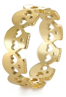 Gu Feng Personality hip hop stainless steel hollow loop skull ring