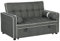 HOMCOM 2 Seater Sofa Bed, Click Clack Pull Out Sofa Bed with Adjustable Backrest and Pillows, 3-in-1 Modern Tufted Settee for Living Room, Bedroom, Guest Room, Charcoal Grey