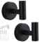 HTRTRR Juego de 2 ganchos para toallas de baño, color negro mate 304 de acero inoxidable con tornillos