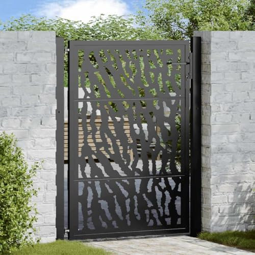 Générique Portail de Jardin Noir 105x130 cm Acier Conception de tracés, Quincaillerie, Clôtures & barrières, Portillons, Noir, 19.7 KG, 4100980