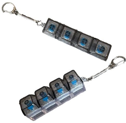 2PCS Keyboard Fidget Toy, Fidget Keyboard, Fidget Keyboard, 4 Keys Keyboard Decompression Toys Keyboard Keychain Toys Finger Keyboard Caps Toy for to Relief Stress Pass the Time (4)