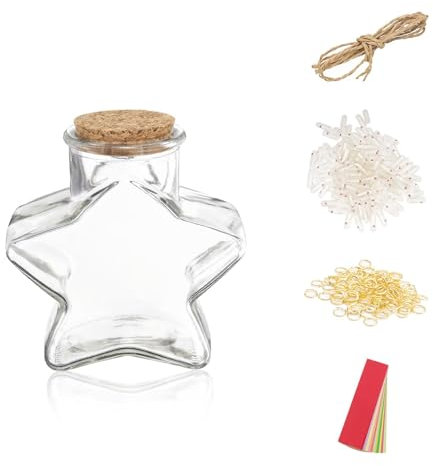 HSUYUN Message in a Bottle Geschenk, 101 Stück Wunschkapseln mit Sternenflasche, Romantisches Geschenk für ihn – DIY Erinnerungsflasche für Jahrestag, Valentinstag, Romantische Dekoration