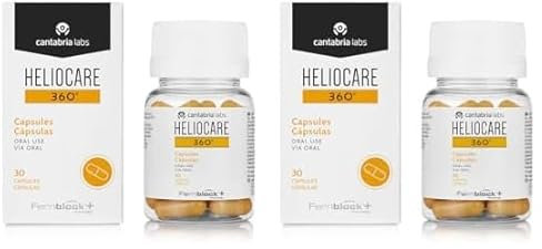 Heliocare 360º Cápsulas - Fotoprotección desde el Interior, Aumenta la Resistencia de la Piel al Sol, Previene Fotoenvejecimiento y Manchas, 30 cápsulas (Paquete de 2)