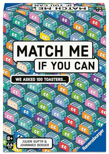 Ravensburger Match Me If You Can - Party-Game with 300 Curious Questions - Fun Conversation Starter & Social Guessing Game - 3 to 8 Players - Ages 8+
