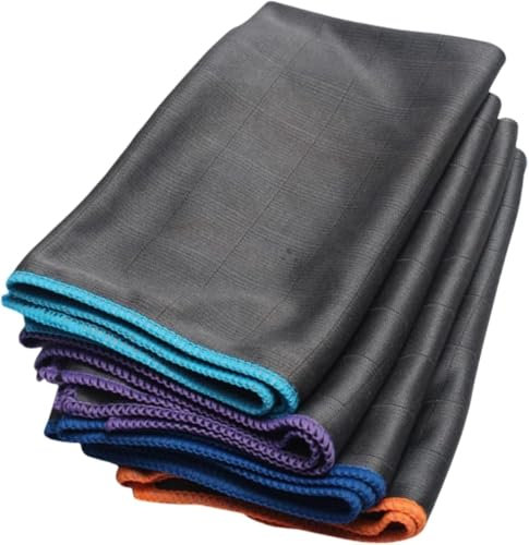 Générique Chiffon en Fibre de Carbone - Serviette Nettoyage sans Trace 40 * 50cm pour Verre, Vitre, Lunettes, Vaisselle, Cuisine, Ménage Chiffon Fibre de Carbone（4pcs）