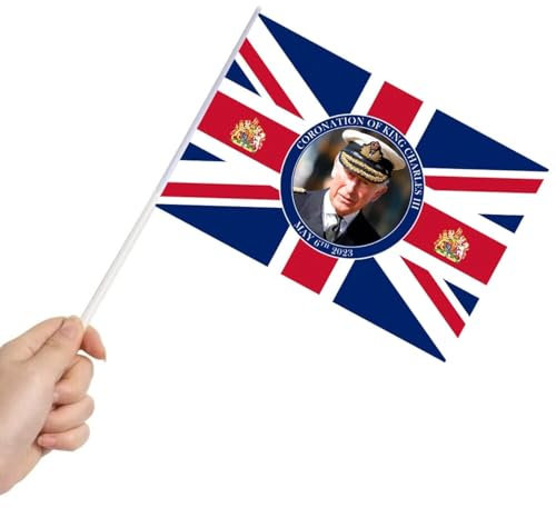 Event Decor Shop 50pcs Union Jack Hand Waving Mini Flags - 30cm x 20cm