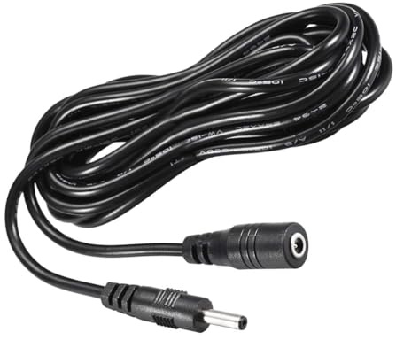 TA-VIGOR 9.84ft 3M DC Power Cable 3.5mm x 1.35mm Male to Female – Flexible DC Adapter Lead for LED Lights, Printer Low Voltage Power Supply Black